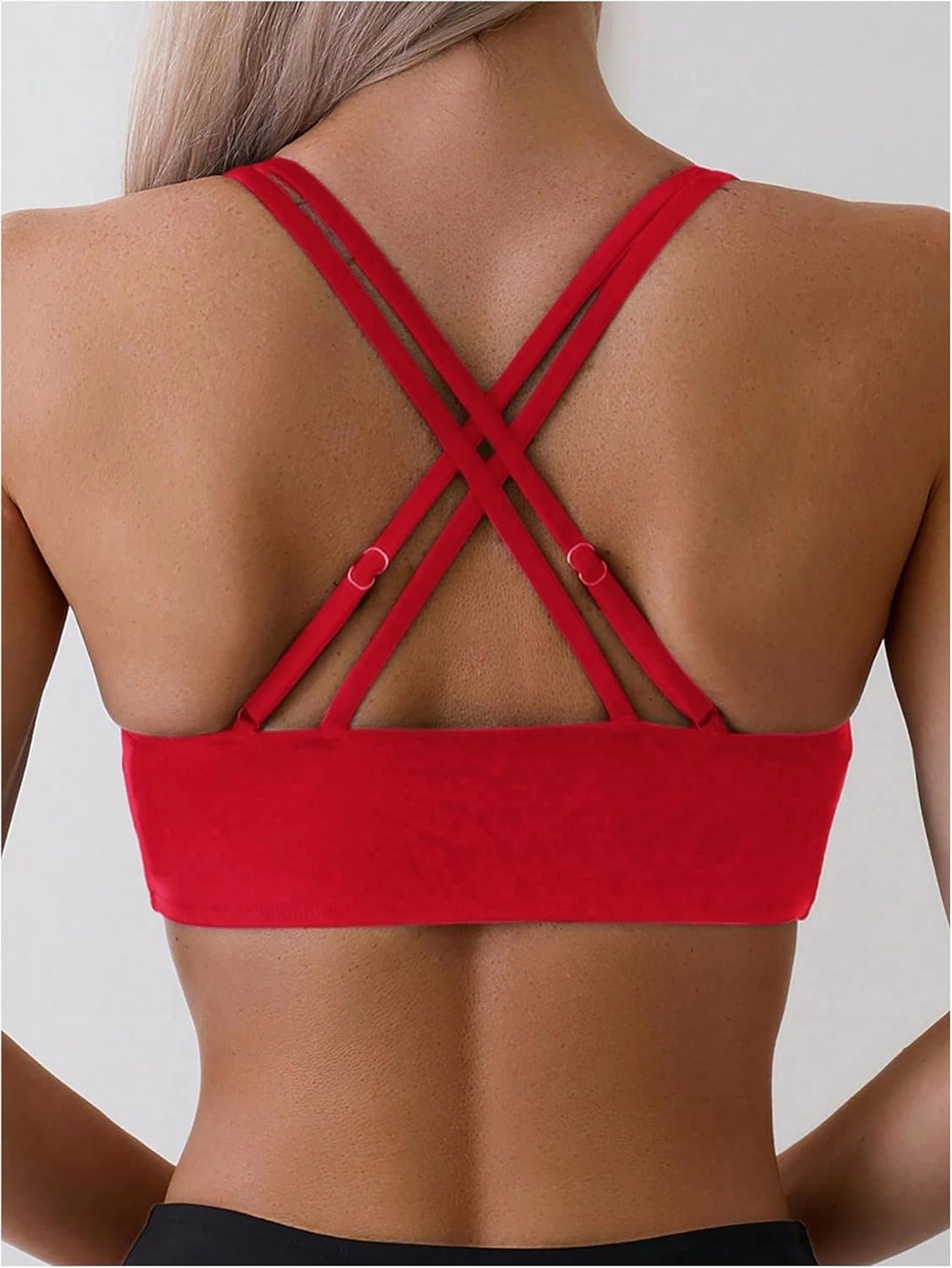 SOLY HUX Women's Bikini Tops V Neck Criss Cross Back Spaghetti Strap Padded Bathing Suit Swim Top Only
