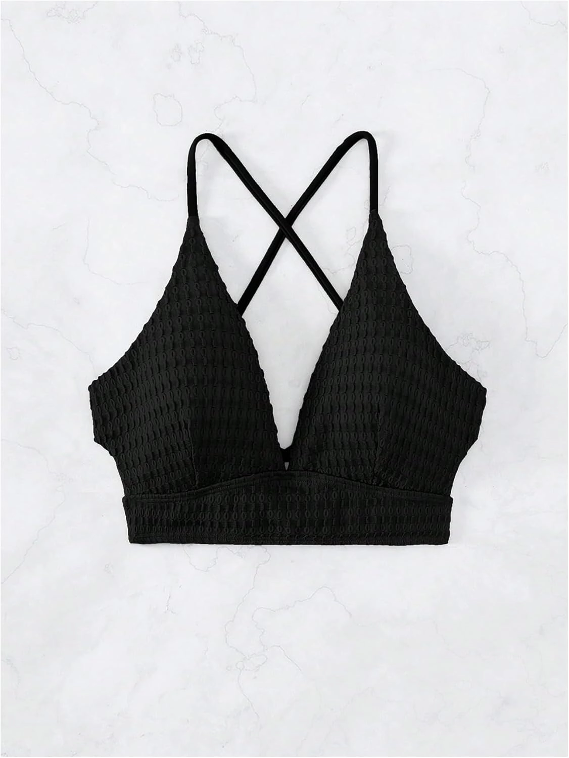 SOLY HUX Women's Criss Cross Lace Up Back Bikini Top Swimsuit Bathing Suit Tops