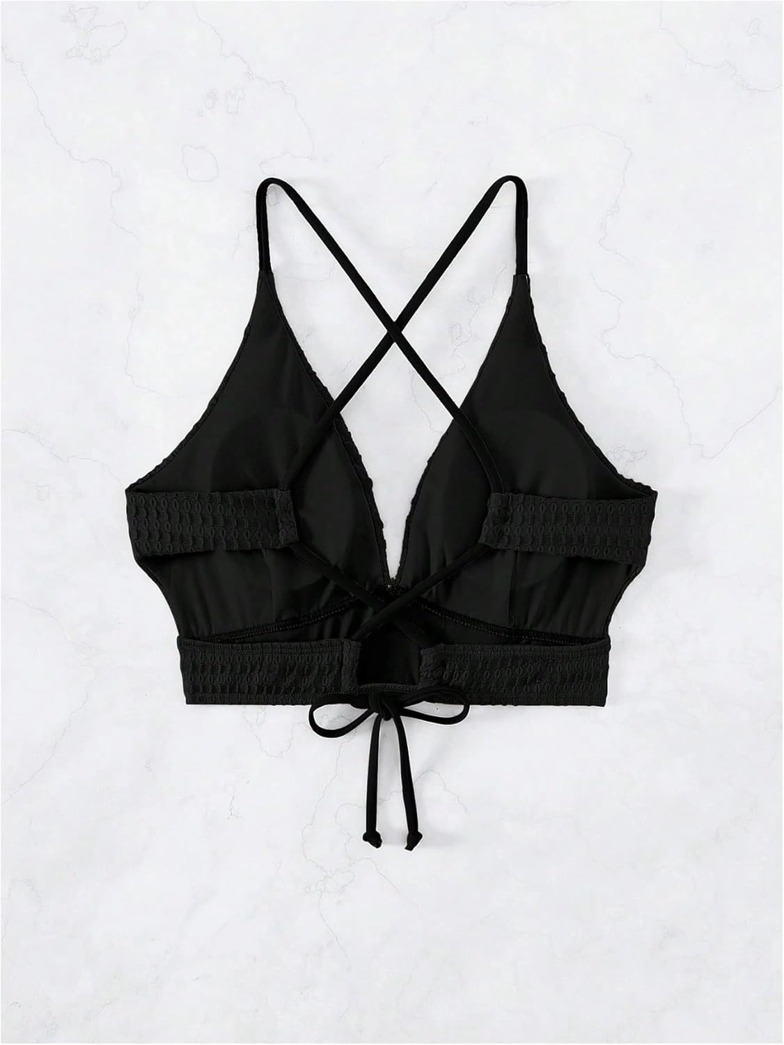 SOLY HUX Women's Criss Cross Lace Up Back Bikini Top Swimsuit Bathing Suit Tops