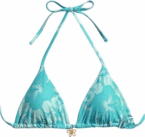 SOLY HUX Women's Floral Print Triangle Bikini Tops Hawaiian Halter Tie Back Bathing Suit Tops Summer Swimsuit Top Only