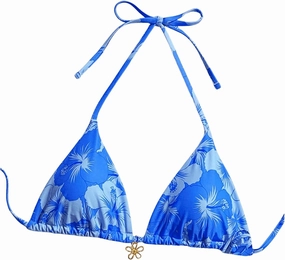 SOLY HUX Women's Floral Print Triangle Bikini Tops Hawaiian Halter Tie Back Bathing Suit Tops Summer Swimsuit Top Only
