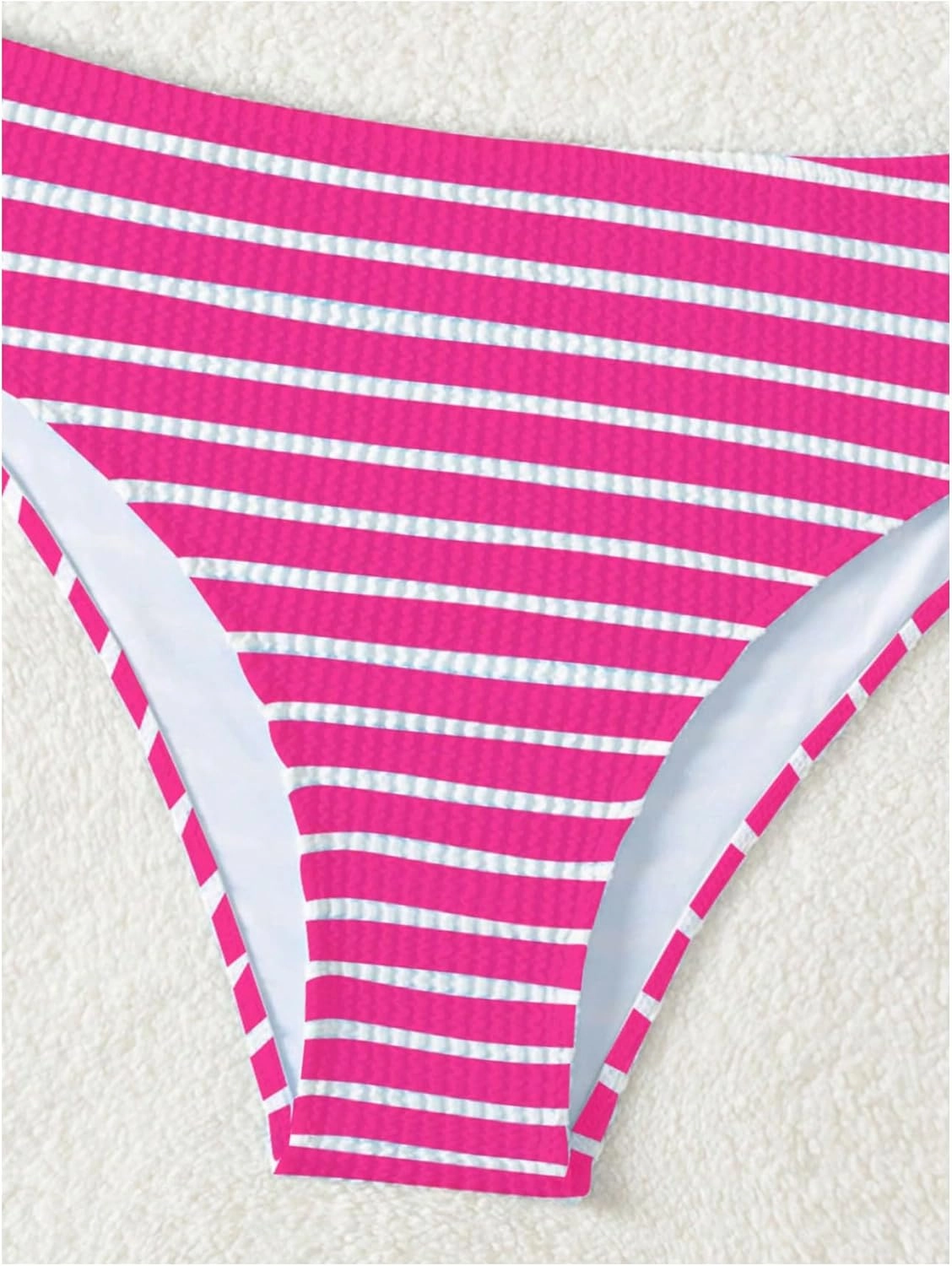 SOLY HUX Women's Striped Bathing Suit V Neck High Waisted Bikini Sets Two Piece Swimsuit
