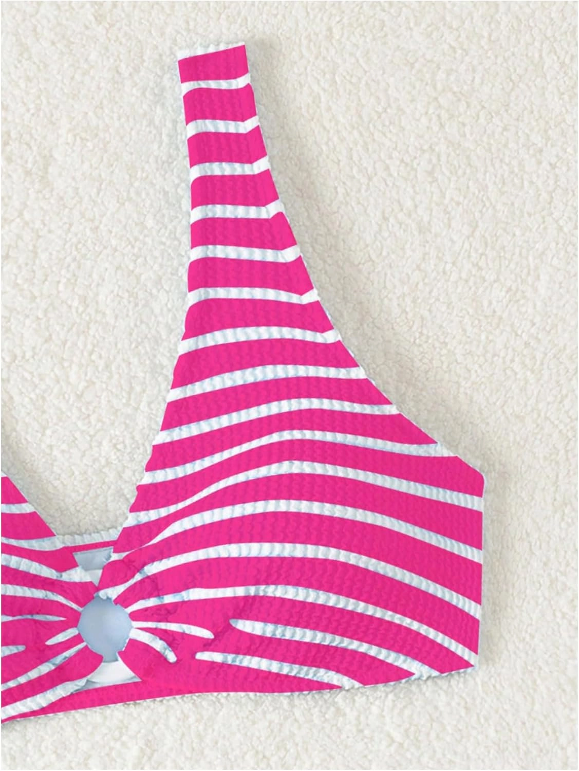 SOLY HUX Women's Striped Bathing Suit V Neck High Waisted Bikini Sets Two Piece Swimsuit