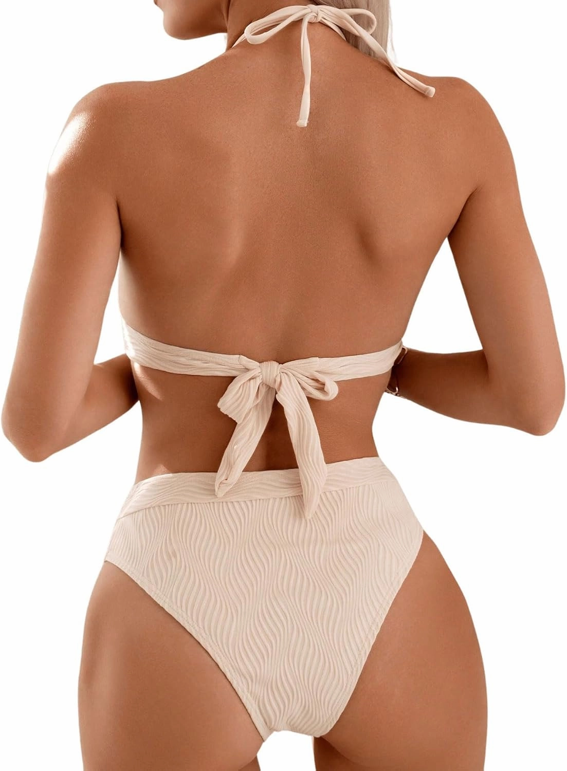 SOLY HUX Women's Swimsuit Halter Bikini Sets High Waist Cheeky Thong Bathing Suit 2 Piece