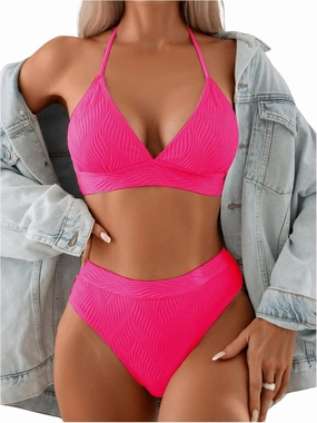 SOLY HUX Women's Swimsuit Halter Bikini Sets High Waist Cheeky Thong Bathing Suit 2 Piece