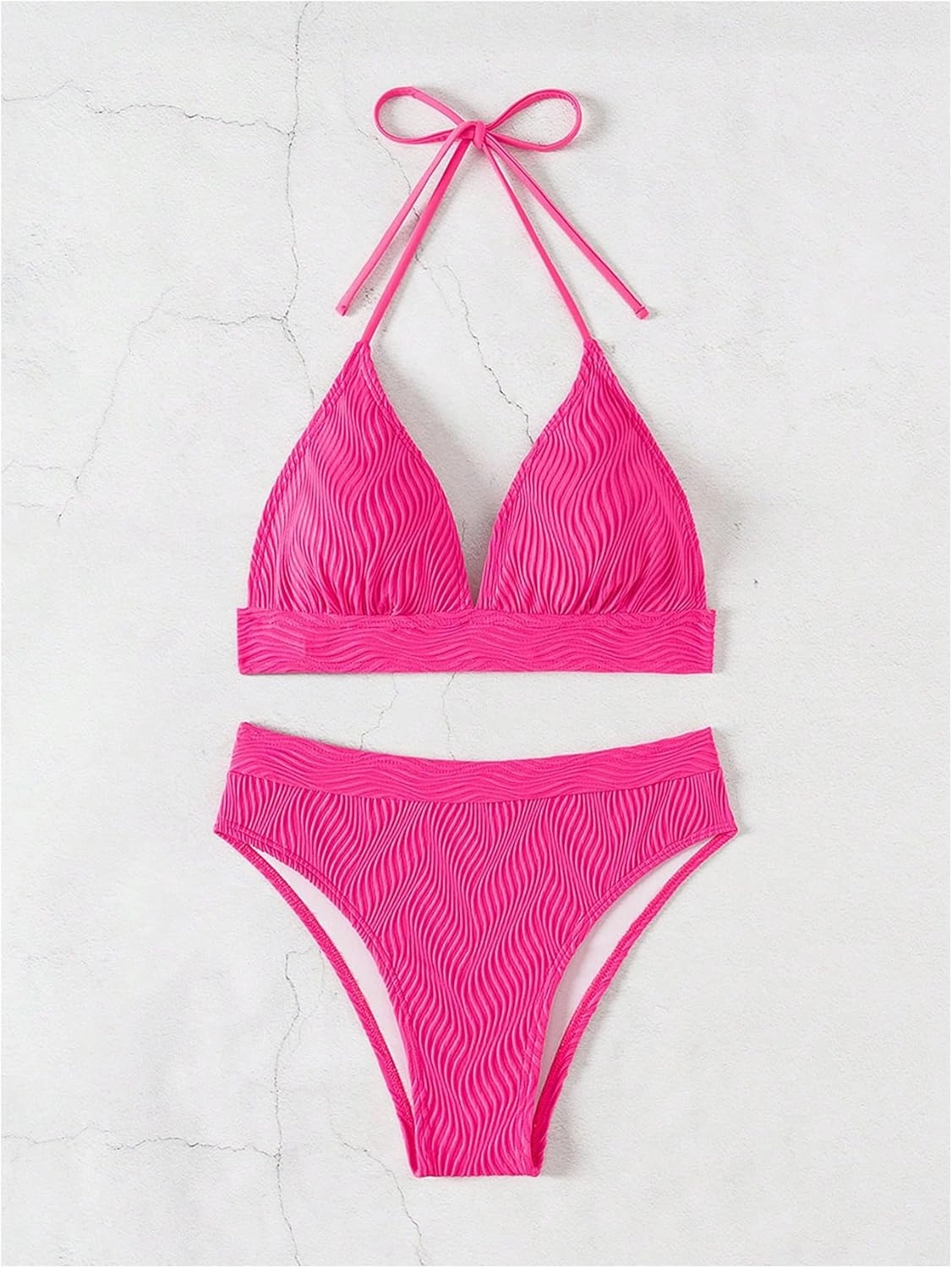 SOLY HUX Women's Swimsuit Halter Bikini Sets High Waist Cheeky Thong Bathing Suit 2 Piece