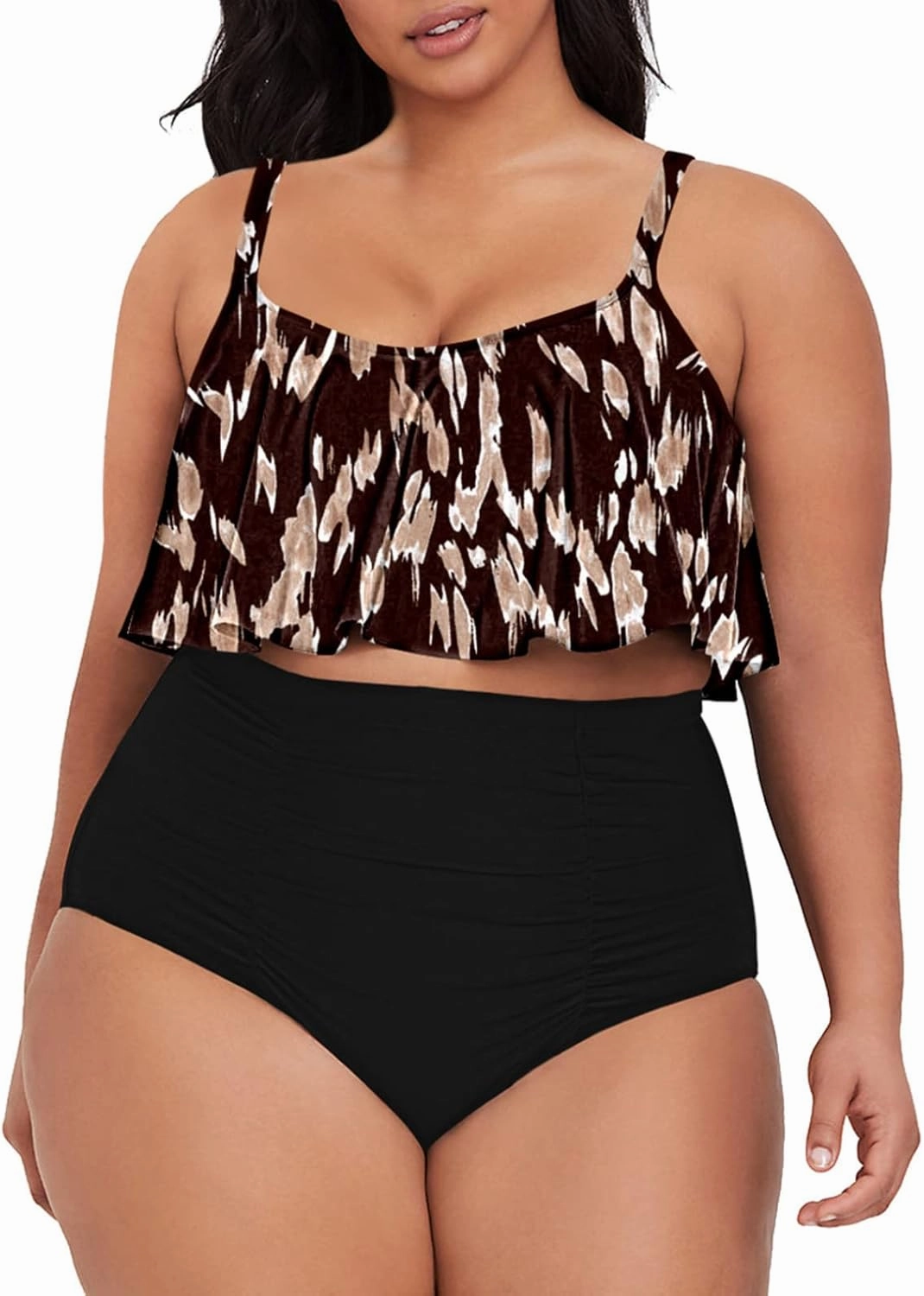 Sovoyontee Women's 2 Piece Plus Size High Waisted Swimsuit Bathing Suit