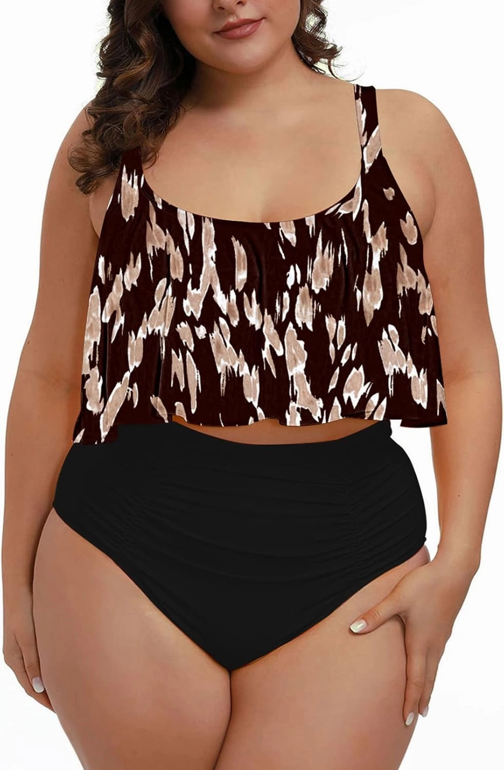 Sovoyontee Women's 2 Piece Plus Size High Waisted Swimsuit Bathing Suit