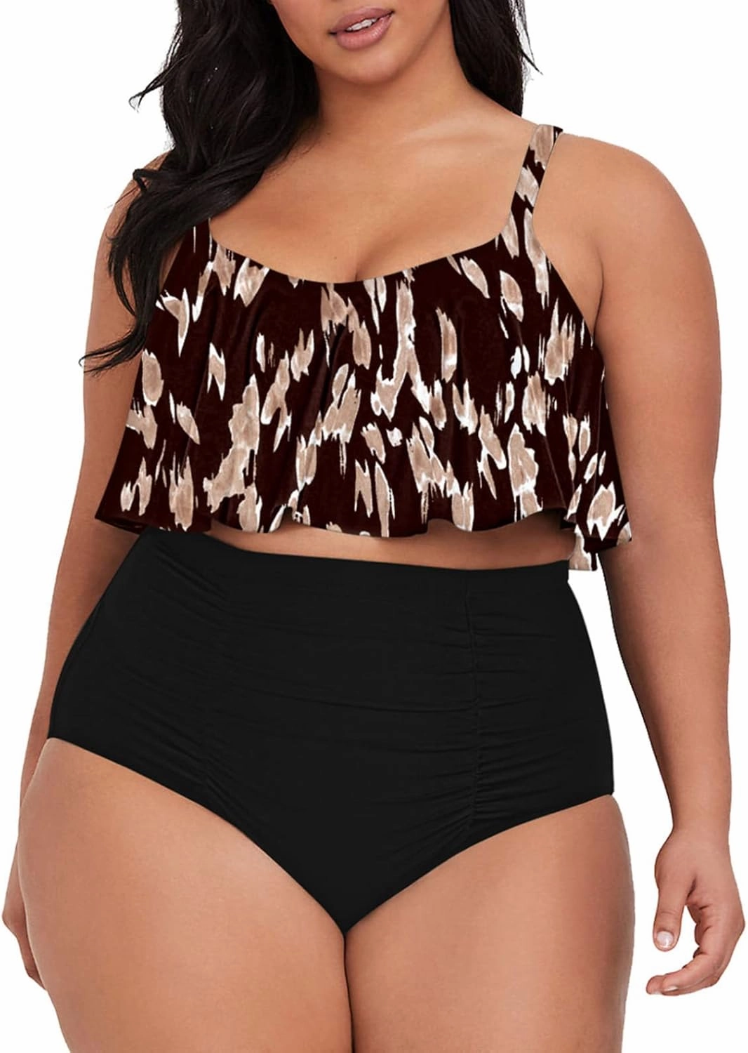 Sovoyontee Women's 2 Piece Plus Size High Waisted Swimsuit Bathing Suit