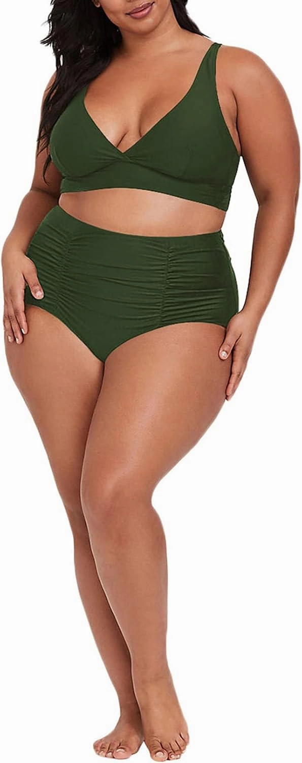 Sovoyontee Women's 2 Piece Plus Size High Waisted Swimsuit Bathing Suit