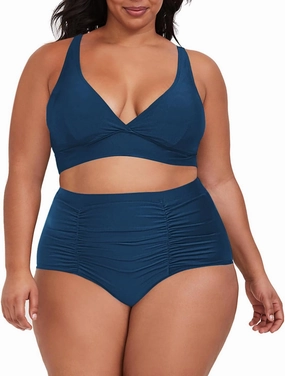 Sovoyontee Women's 2 Piece Plus Size High Waisted Swimsuit Bathing Suit