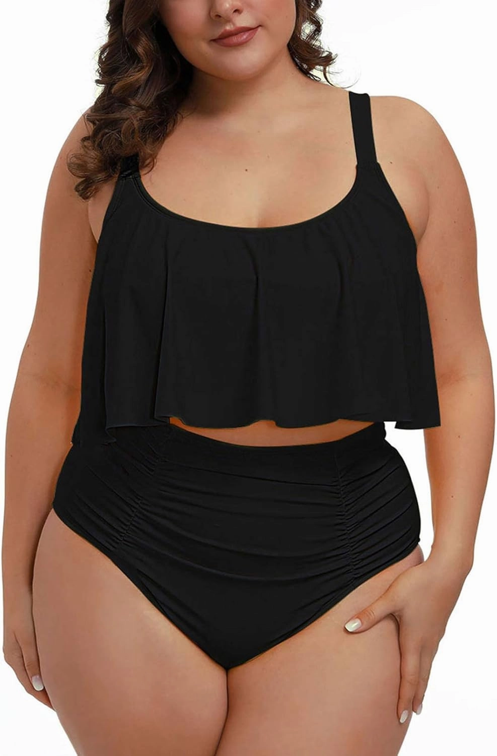 Sovoyontee Women's 2 Piece Plus Size High Waisted Swimsuit Bathing Suit