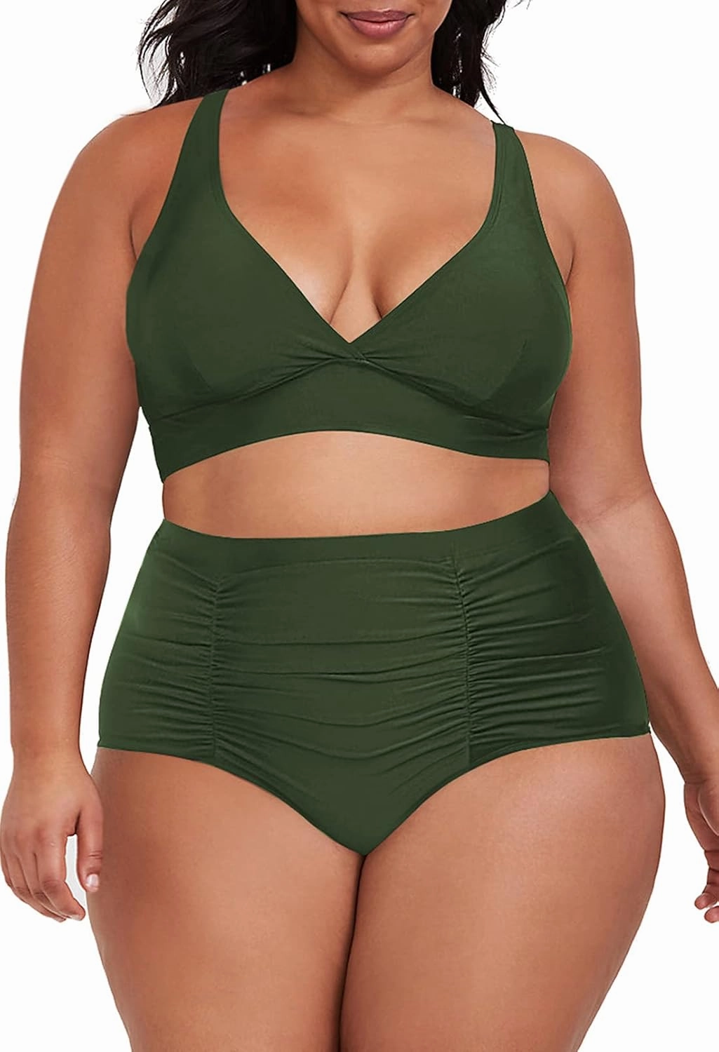 Sovoyontee Women's 2 Piece Plus Size High Waisted Swimsuit Bathing Suit