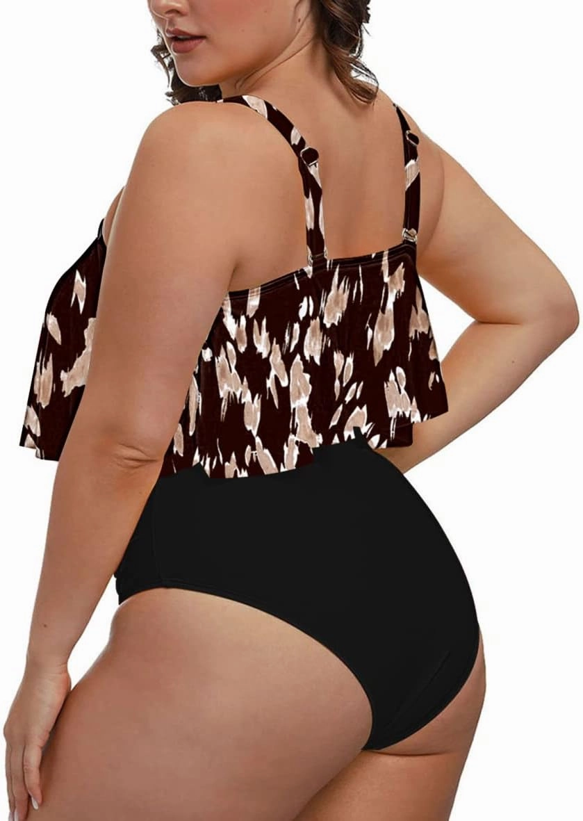 Sovoyontee Women's 2 Piece Plus Size High Waisted Swimsuit Bathing Suit