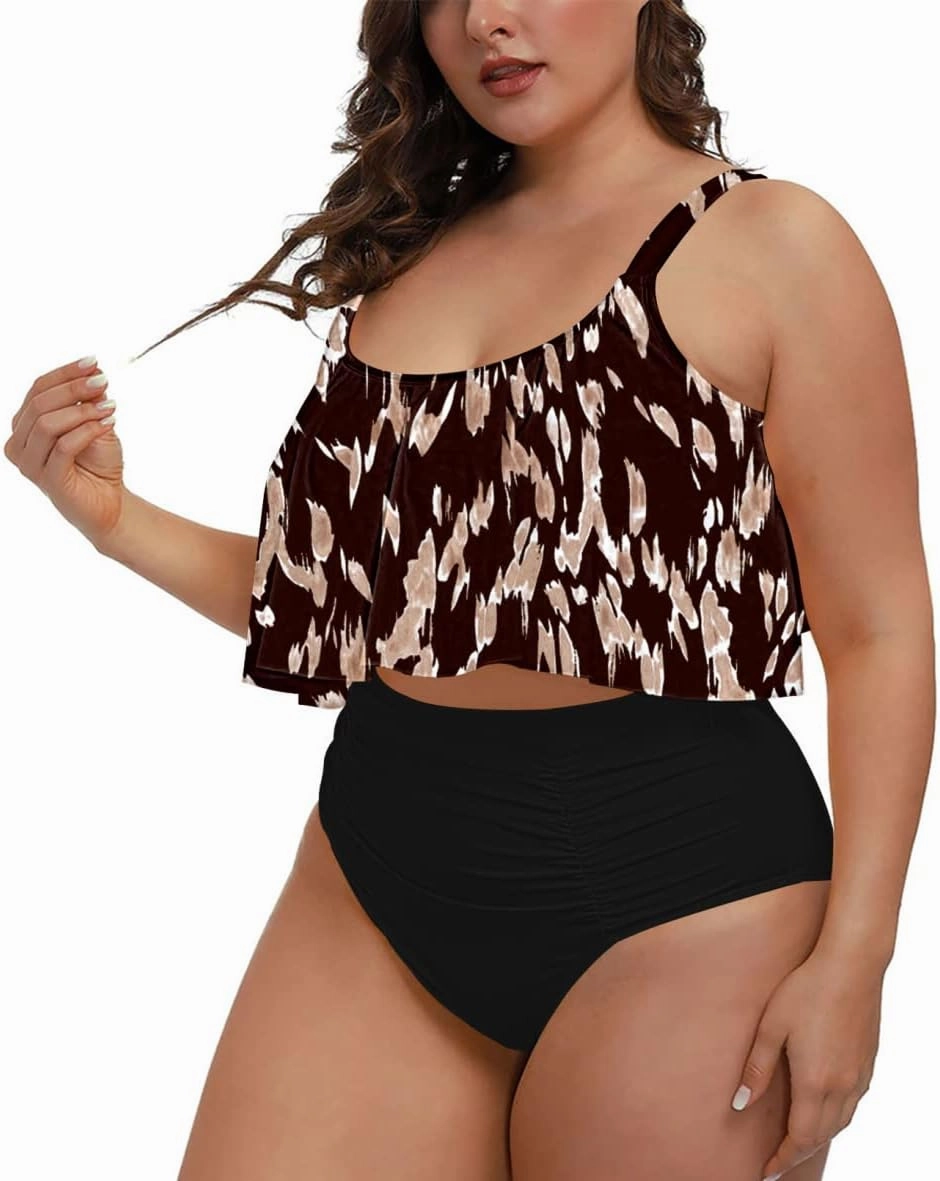 Sovoyontee Women's 2 Piece Plus Size High Waisted Swimsuit Bathing Suit