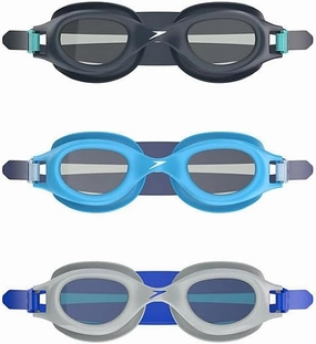 Speedo Adult Swim Goggles 3-Pack ??C Anti-Fog Lenses, 100% UV Protection, Leak-Proof Fit, Comfortable Split Strap, Ages 15 
