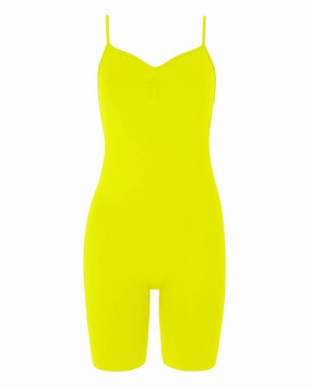 SPIRITED Shorts Unitard | Neon Yellow