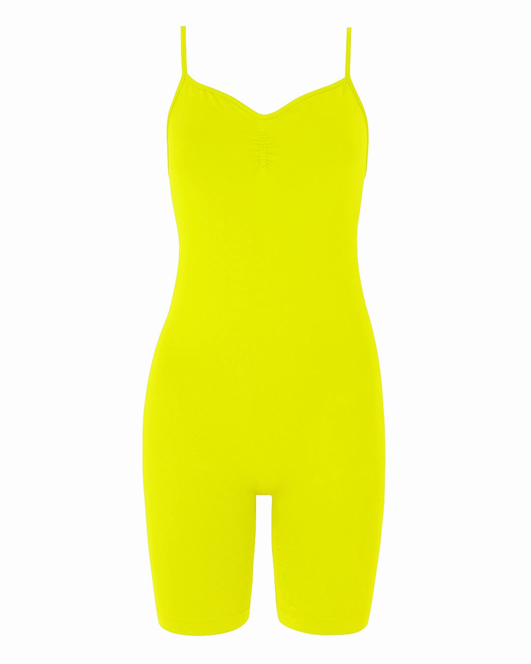SPIRITED Shorts Unitard | Neon Yellow