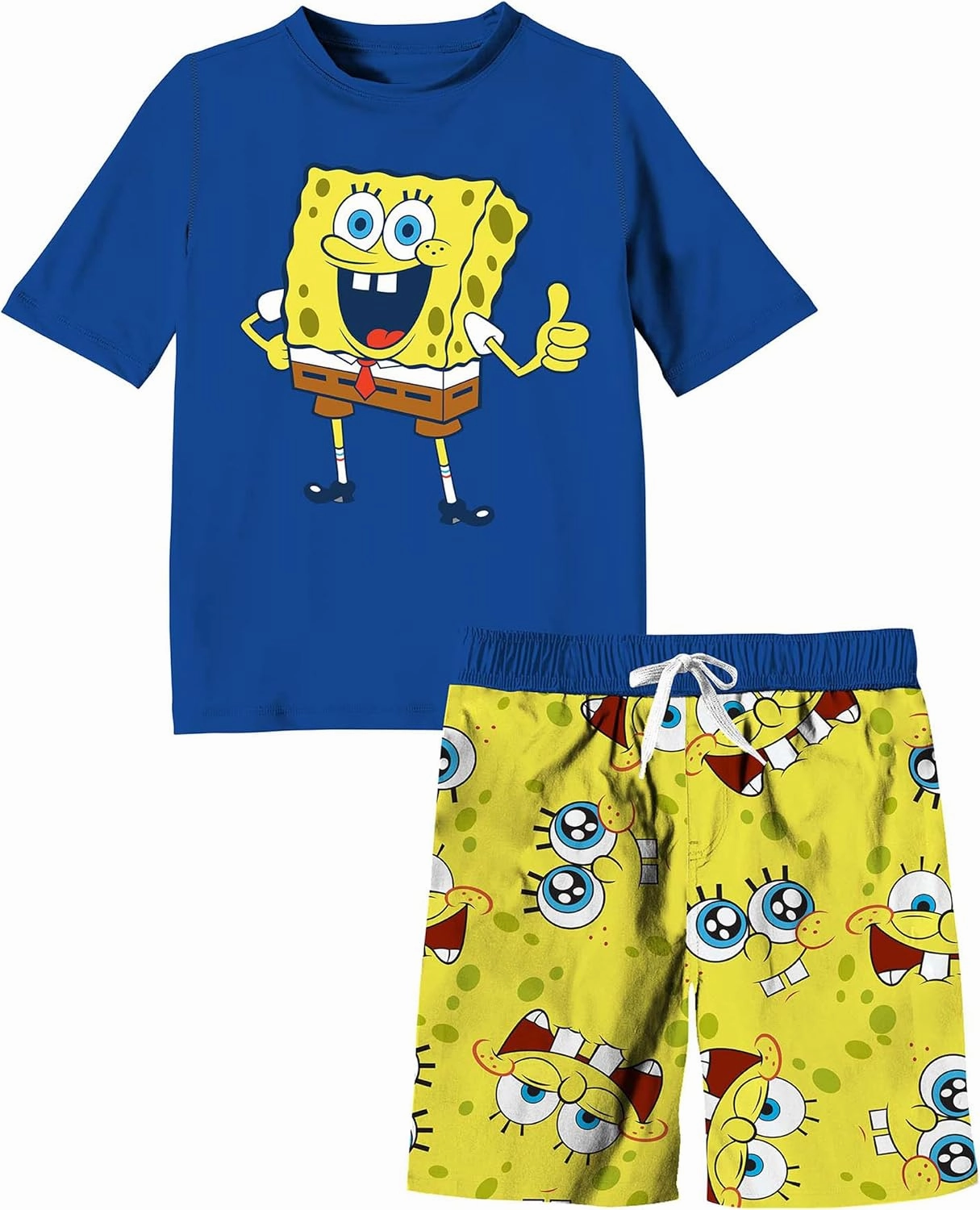 Spongebob Squarepants Boys Swim Trunk & Rashguard Set