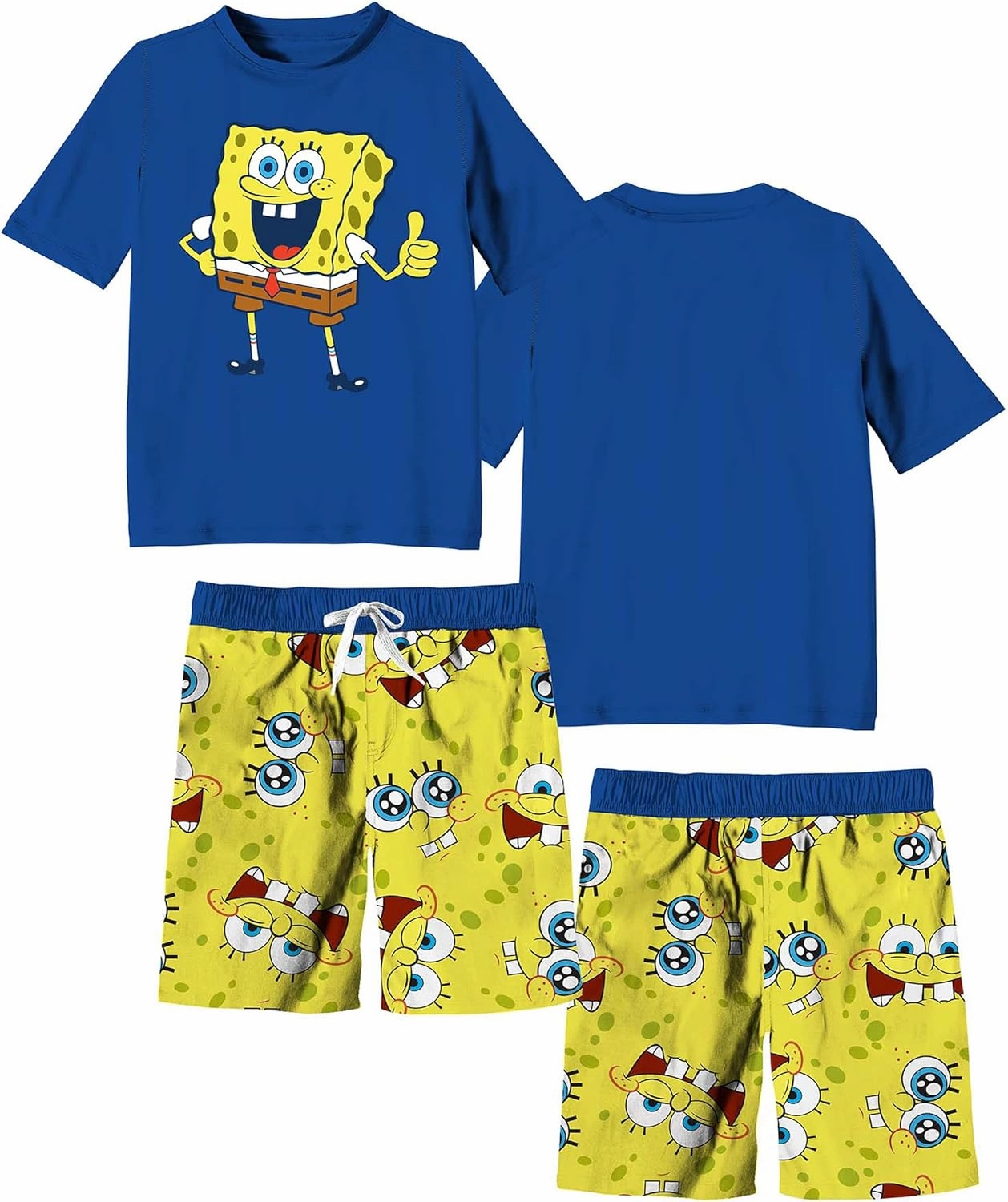 Spongebob Squarepants Boys Swim Trunk & Rashguard Set