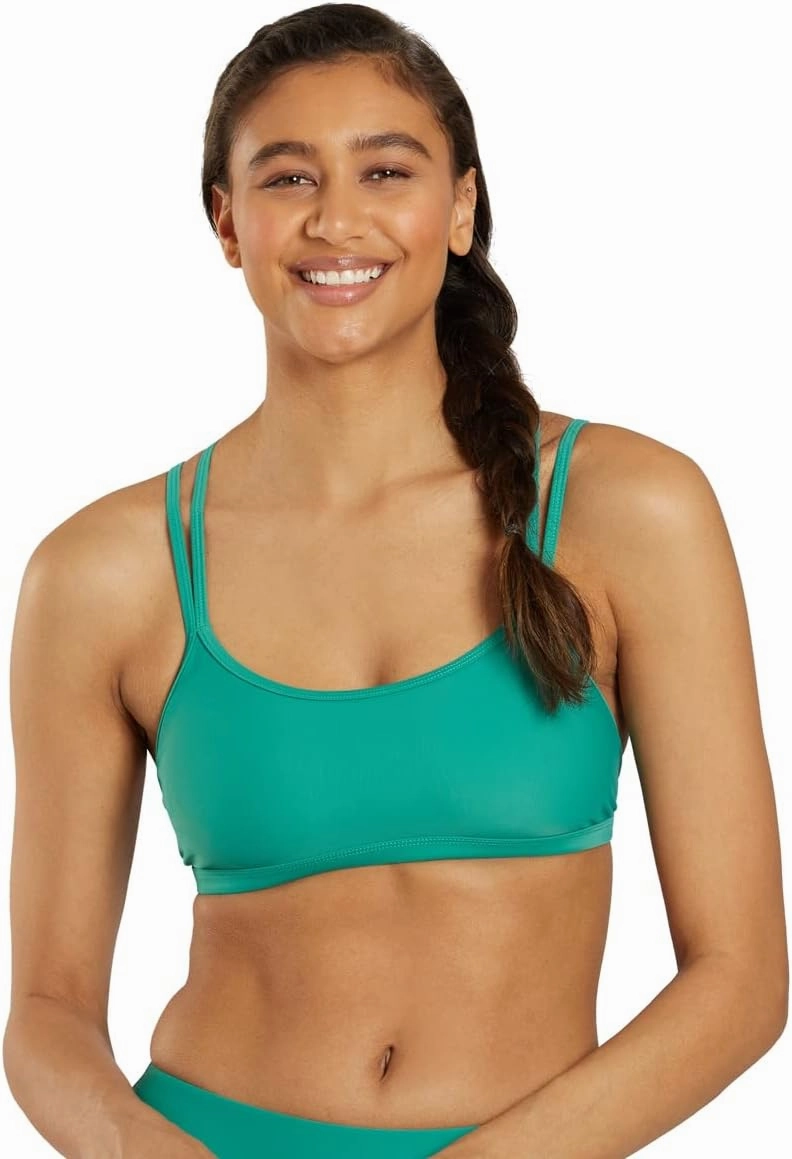 Sporti Swimsuits Bikini Tops for Women, Double Cross & Round Neckline, Swim Top Bathing Suits, Women Bralette Swim Top