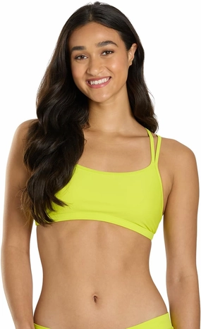 Sporti Swimsuits Bikini Tops for Women, Double Cross & Round Neckline, Swim Top Bathing Suits, Women Bralette Swim Top