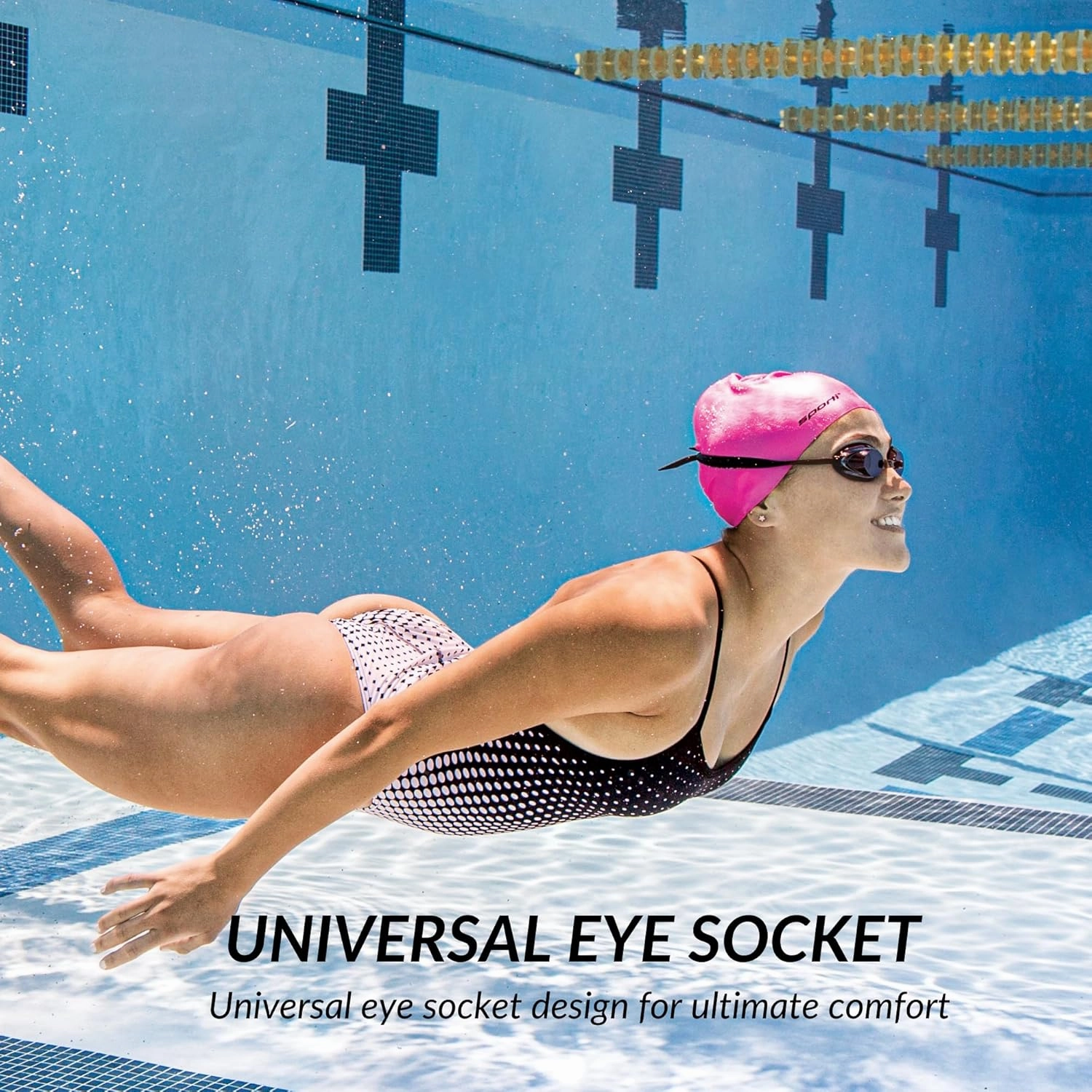 Sporti Unisex Adult Positive Optical Swimming Goggles, Antifog Swim Goggles for Men & Women, Shatter-resistant, Double Straps