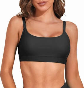 Sports Swim Bra Bikini Tops for Women Classic Bathing Suits Top with Padded Crop Swimsuit