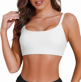 Sports Swim Bra Bikini Tops for Women Classic Bathing Suits Top with Padded Crop Swimsuit