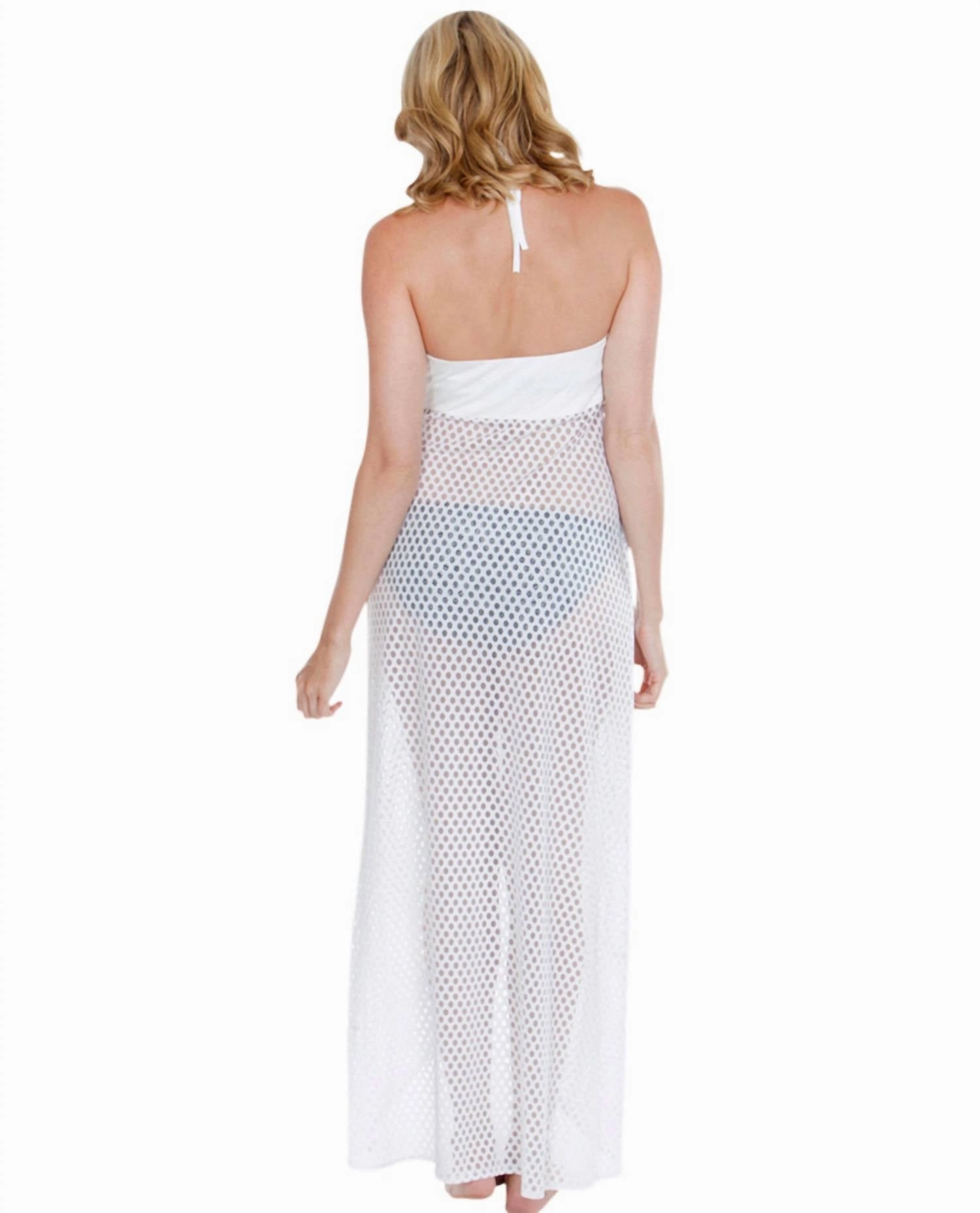 Spot On Bandeau Hi-Low Front Slit Cover-Up In White