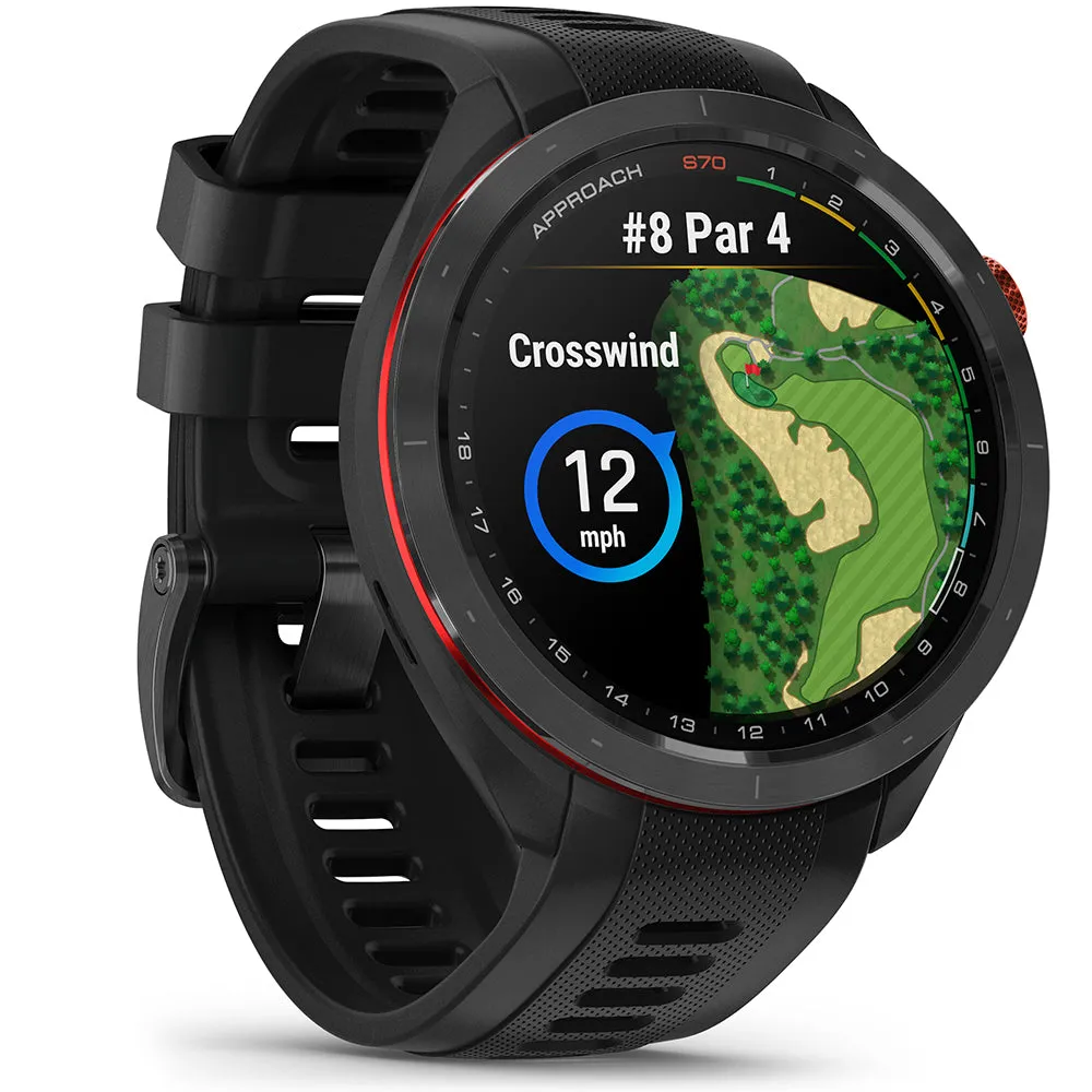 Garmin Approach S70 Golf GPS Smart Watch - Black, Golf gloves for men