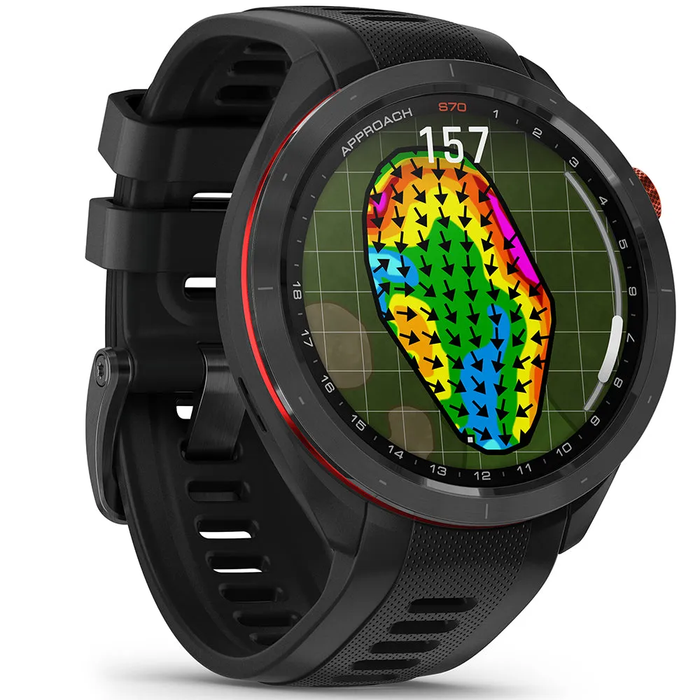 Garmin Approach S70 Golf GPS Smart Watch - Black, Golf stand bag, Senior golf clubs