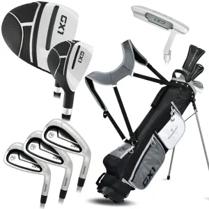 Steal the Spotlight Masters GX1 7-Piece Stand Bag Package Set - Steel Final Call, Soft feel golf balls, Golf alignment sticks, Golf vest for men