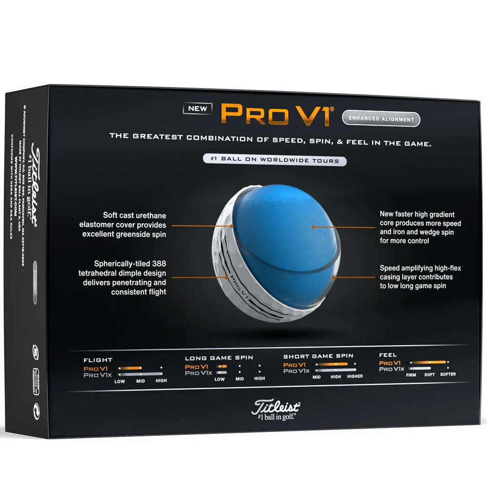 Titleist Pro V1 Enhanced Alignment Golf Balls - White - 12 Pack, Funny golf gifts, Golf meme gifts