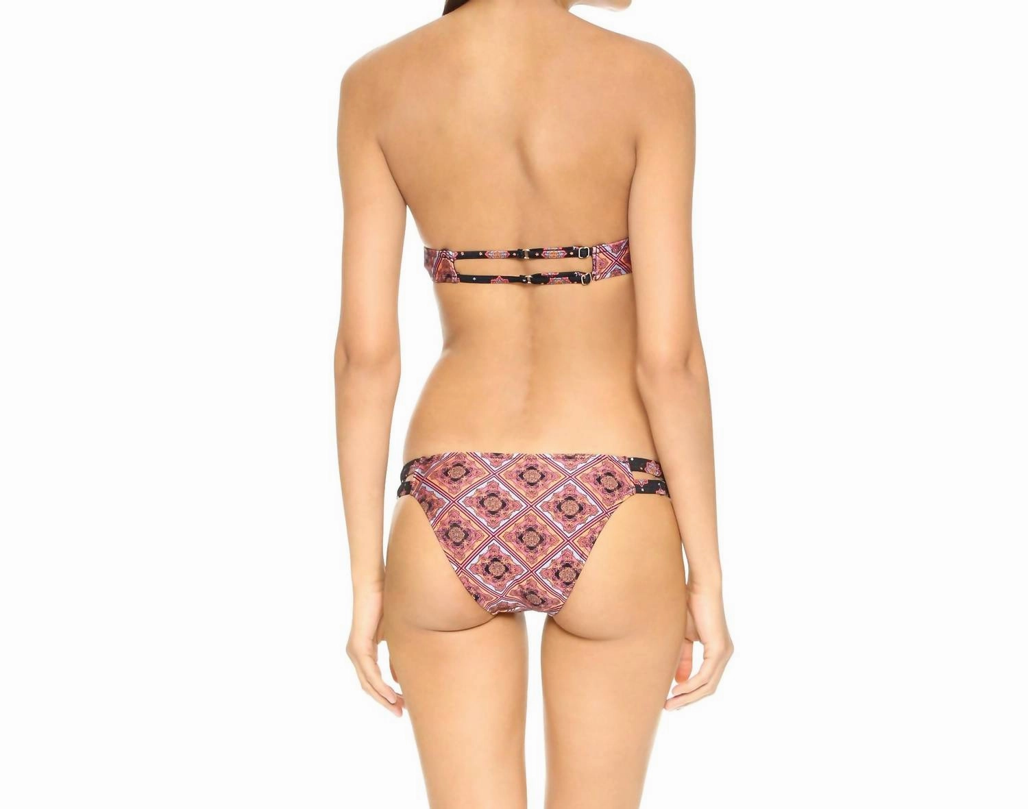 Story Teller Strappy Mix Bandeau Style Bikini Top In Multi