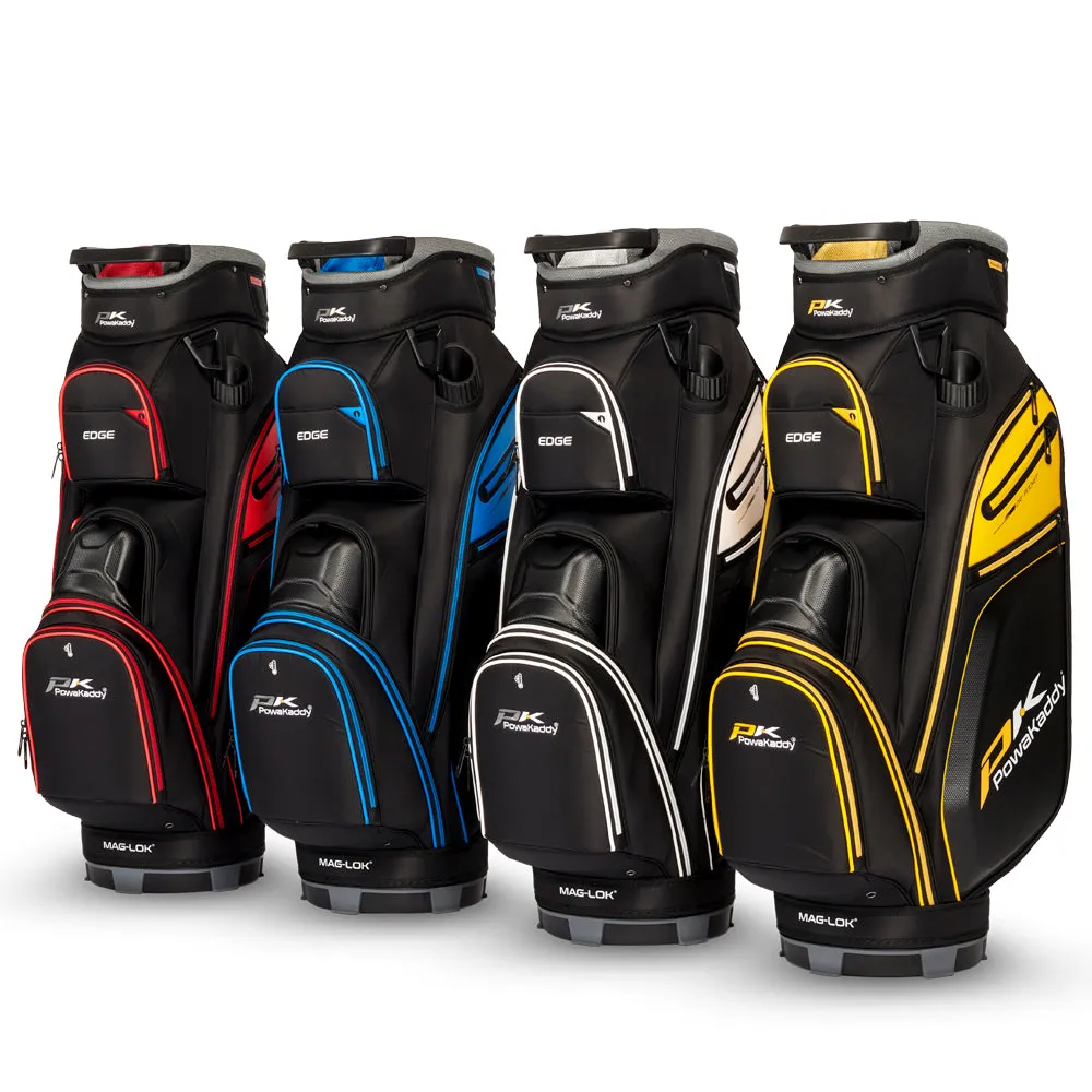 PowaKaddy EDGE Cart Bag -  Black/Yellow, Fingerless golf gloves, Top-rated golf rangefinders 2024, Novelty golf head covers