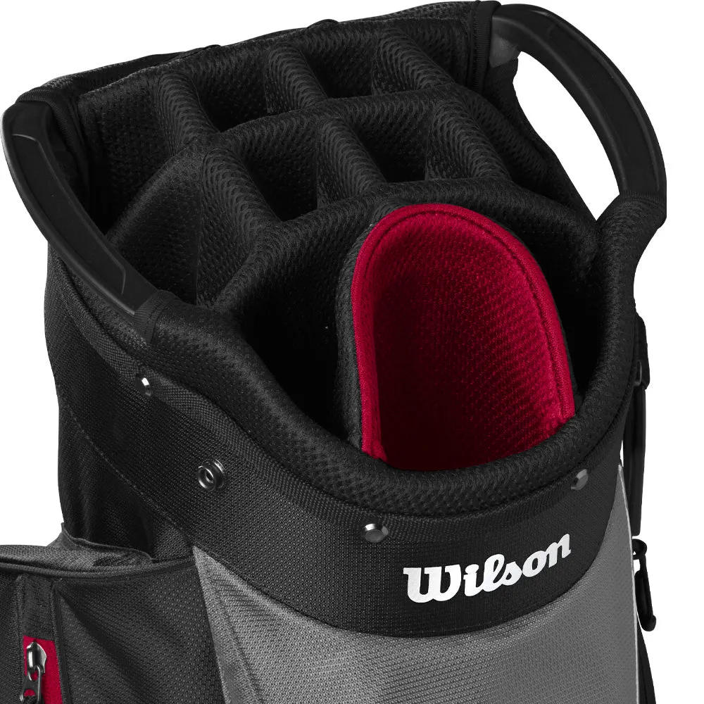 Wilson Feather Cart Bag - Black/Grey/Red, Golf club fitting near me, Golf launch monitor