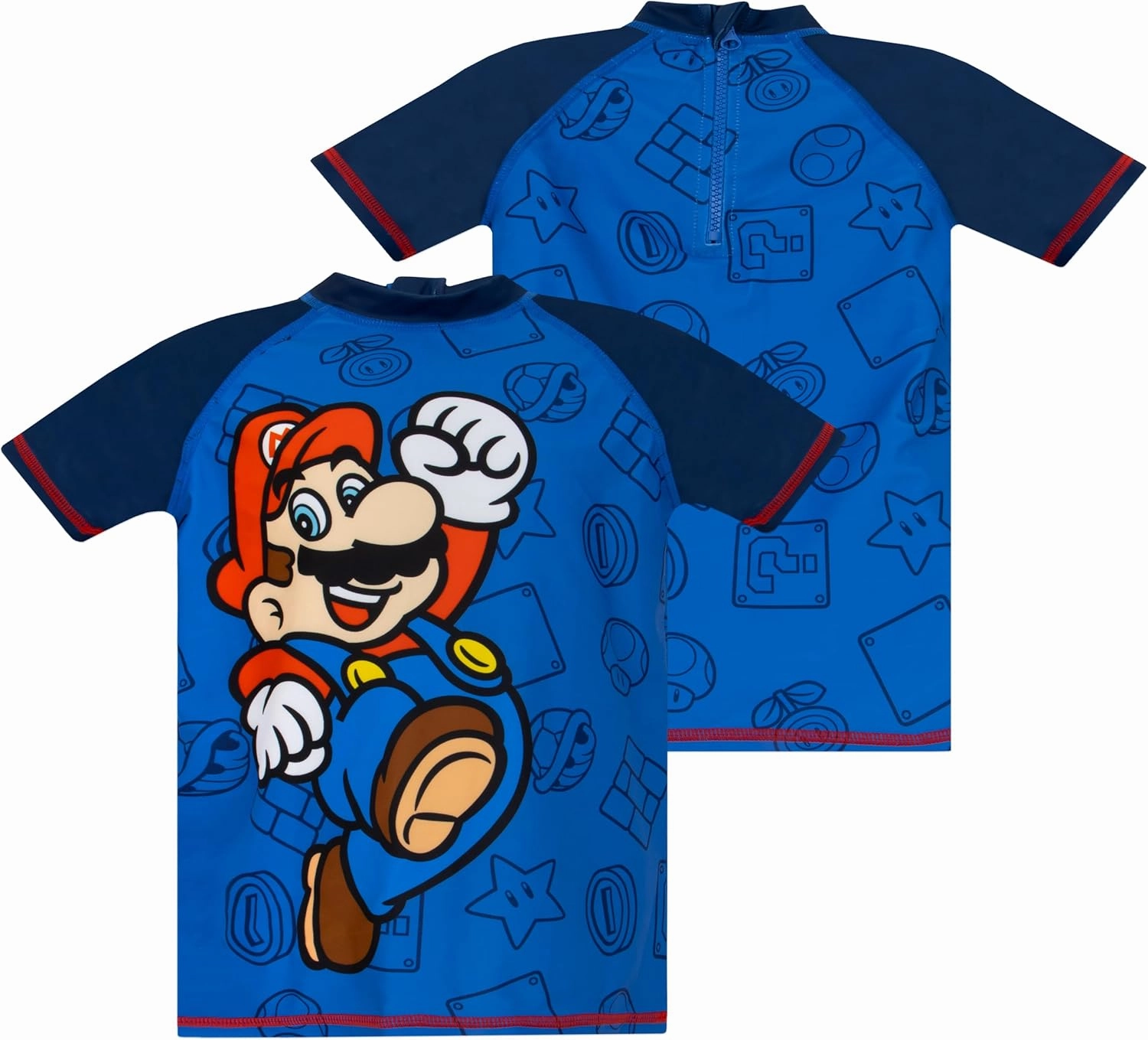 Super Mario Swimsuit for Boys | Gaming Boys Rashguard Swim Set | Boys Bathing Suit Set