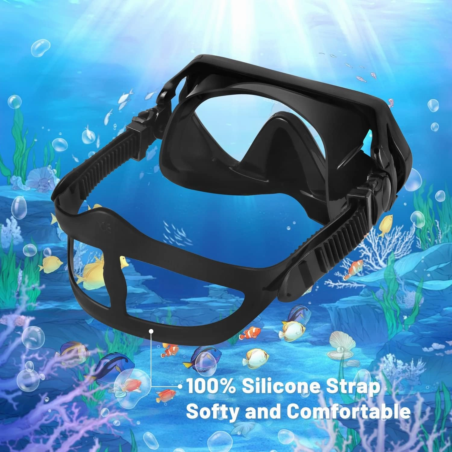 Supertrip Snorkel Mask Adult Swimming Goggles with Nose Cover for Men Women Youth, 180??Clear View Scuba Swim Mask