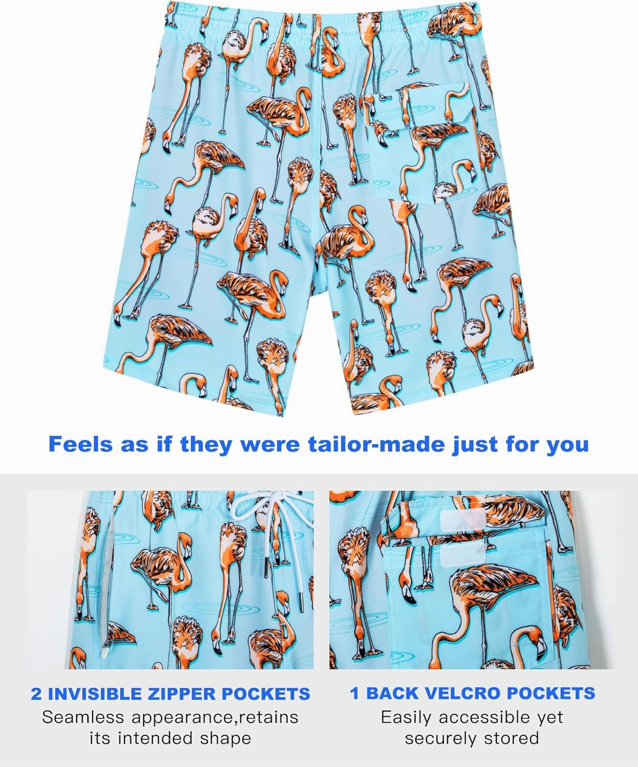 SURF CUZ 9" Mens Swim Trunks with Compression Liner Bathing Suits 2 in 1 Stretch Zipper Pockets Quick Dry