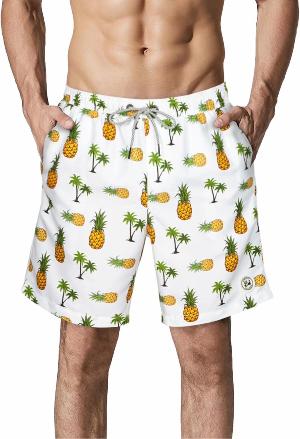 SURF CUZ Mens Swim Trunks 7" Swimming Trunks with Mesh Liner Quick Dry Swim Shorts for Men Swimwear Bathing Suits Pockets