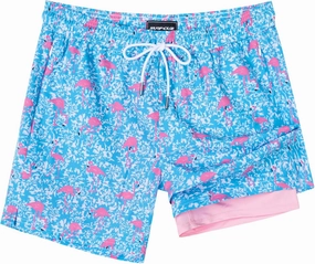 SURF CUZ Mens Swim Trunks with Compression Liner 5" Swim Shorts Quick Dry Bathing Suit Swimming Trunks Zipper Pockets