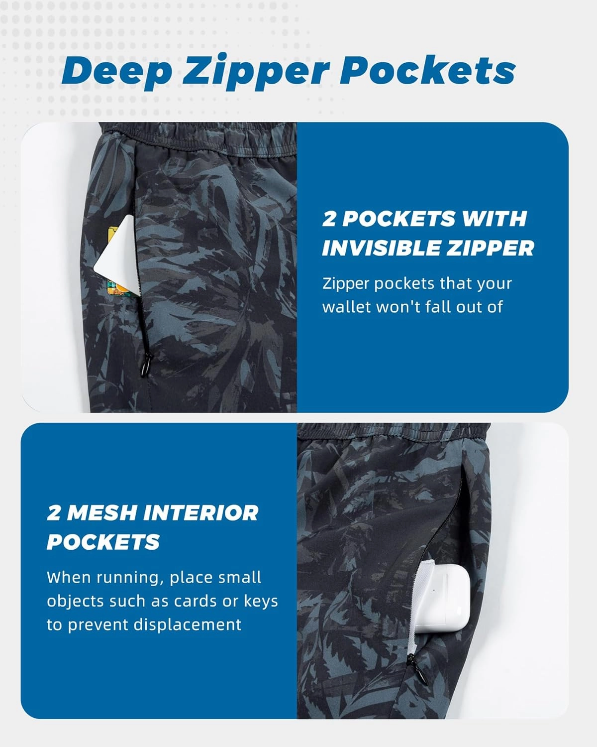 SURF CUZ Mens Swim Trunks with Compression Liner 5" Swim Shorts Quick Dry Bathing Suit Swimming Trunks Zipper Pockets