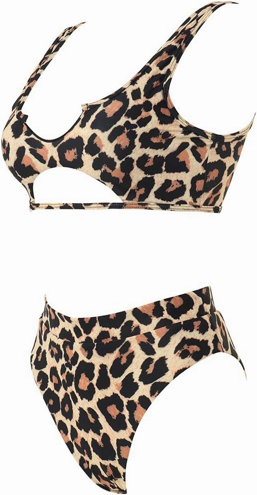 SUUKSESS Women Cutout Bikini Sets Push Up High Waisted Swimsuits 2 Piece