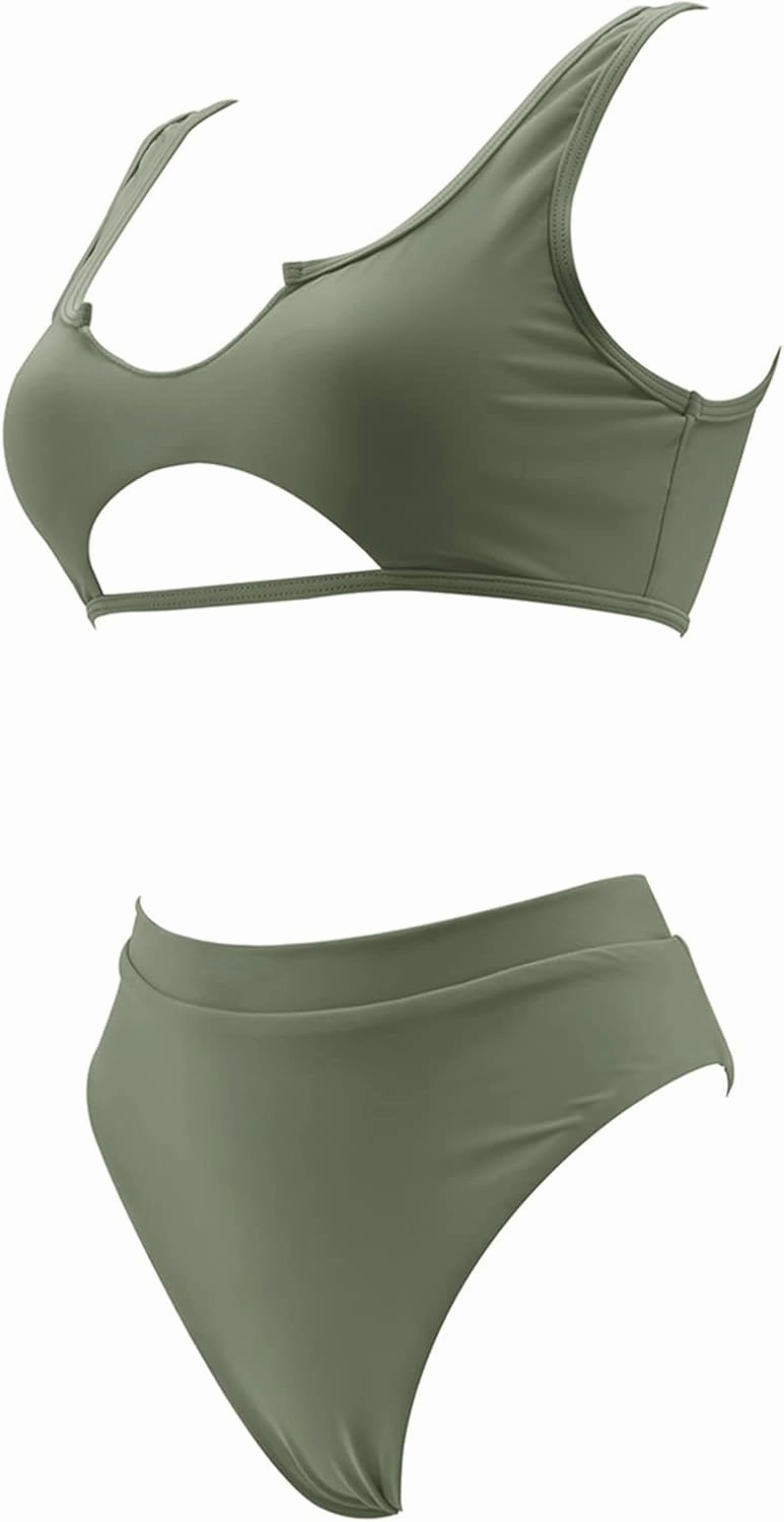SUUKSESS Women Cutout Bikini Sets Push Up High Waisted Swimsuits 2 Piece