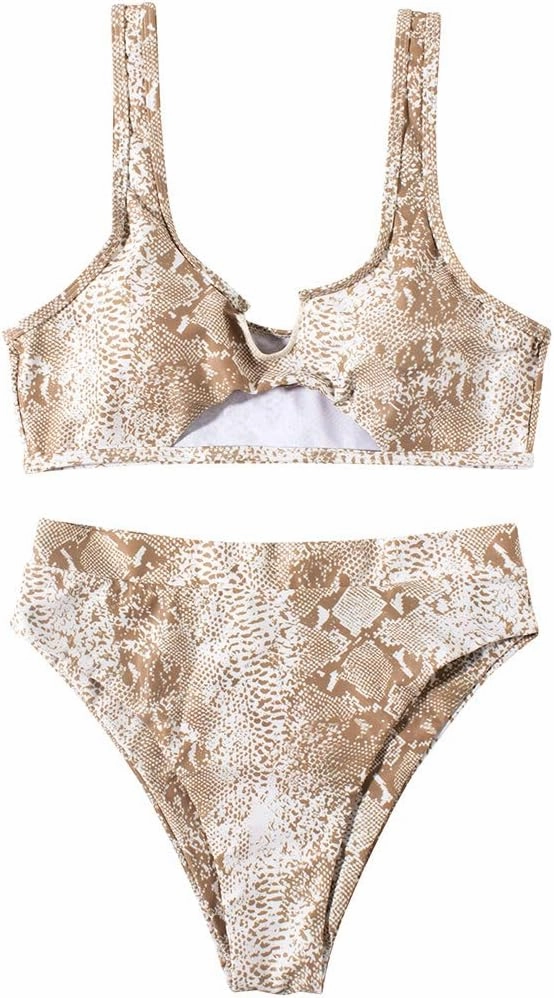 SUUKSESS Women Cutout Bikini Sets Push Up High Waisted Swimsuits 2 Piece