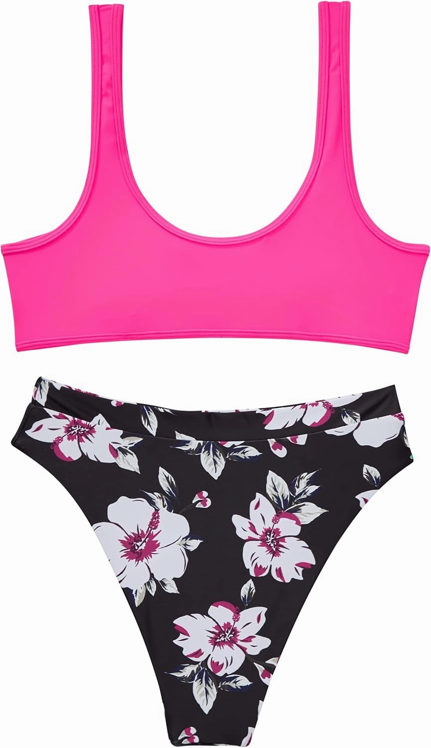 SUUKSESS Women Cutout Bikini Sets Push Up High Waisted Swimsuits 2 Piece