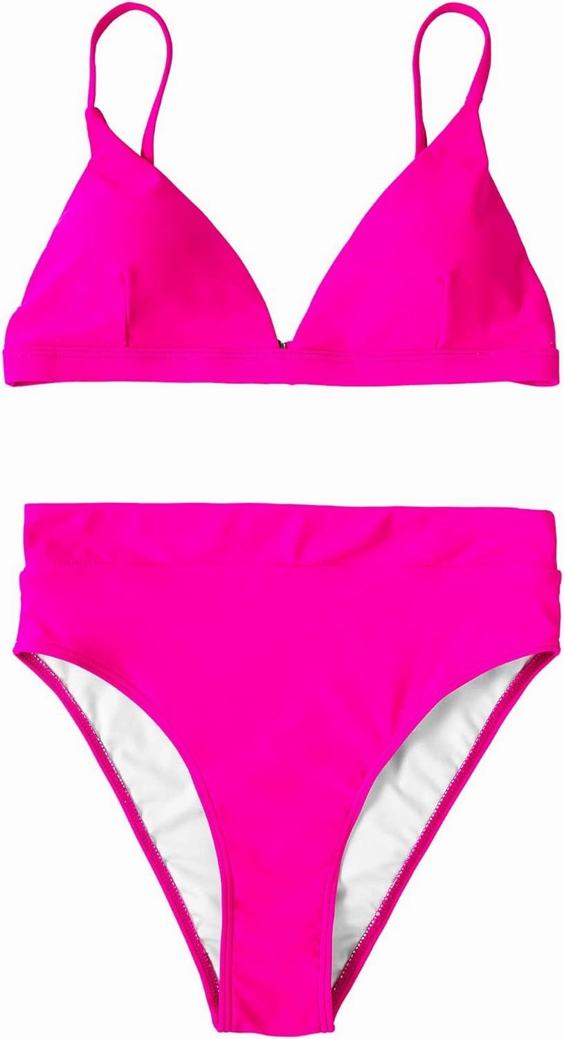 SUUKSESS Women High Waisted High Cut Bikini Set Sexy Triangle Two Piece Swimsuits