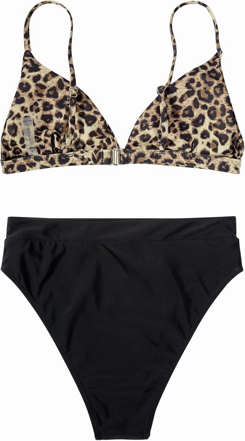 SUUKSESS Women High Waisted High Cut Bikini Set Sexy Triangle Two Piece Swimsuits
