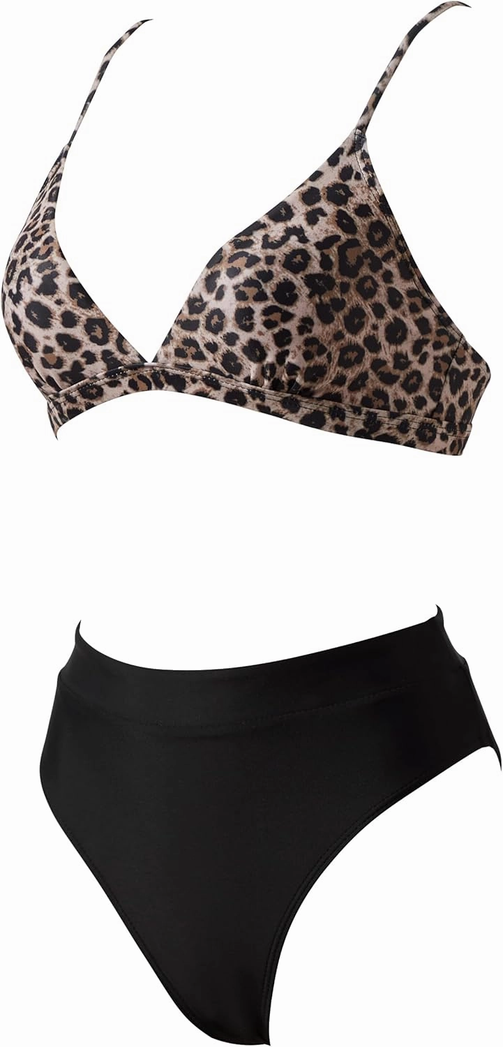 SUUKSESS Women Sexy High Waisted 2 Piece Bikini Sets Triangle High Cut Swimsuits